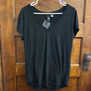 adidas Black Short Sleeve V-Neck Tee